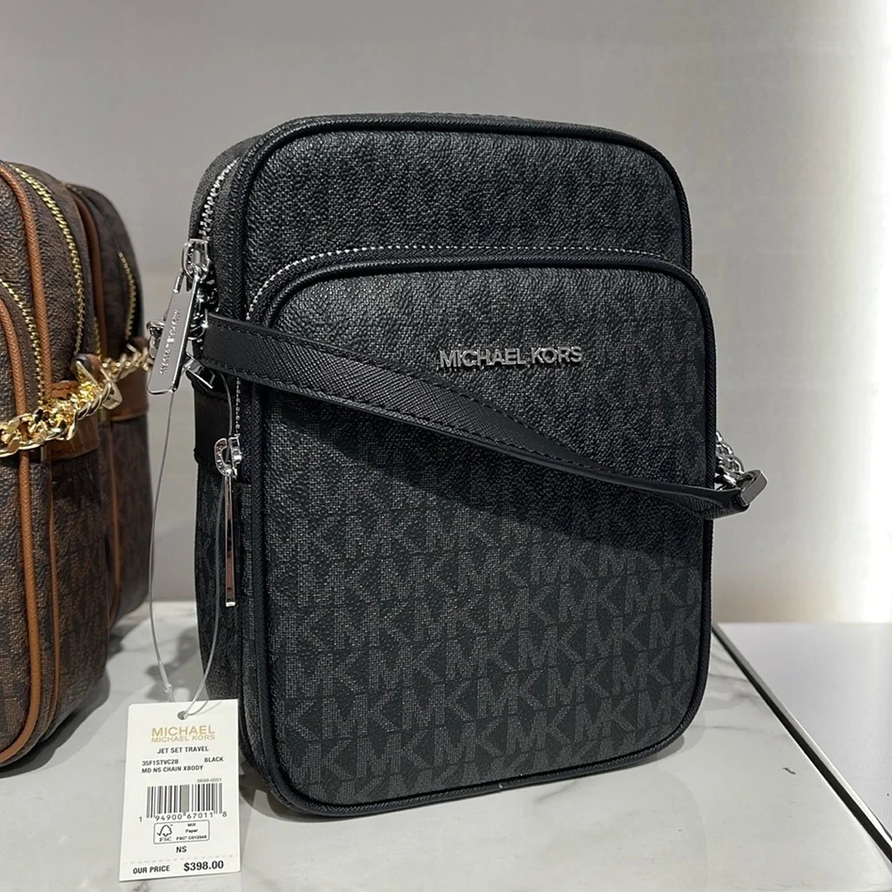 Michael Kors Jet Set Flight Crossbody Black NS